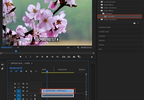 timecode premiere pro.